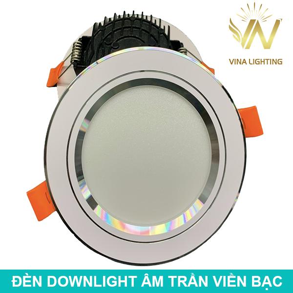 Đèn Downlight âm trần viền bạc DVN02
